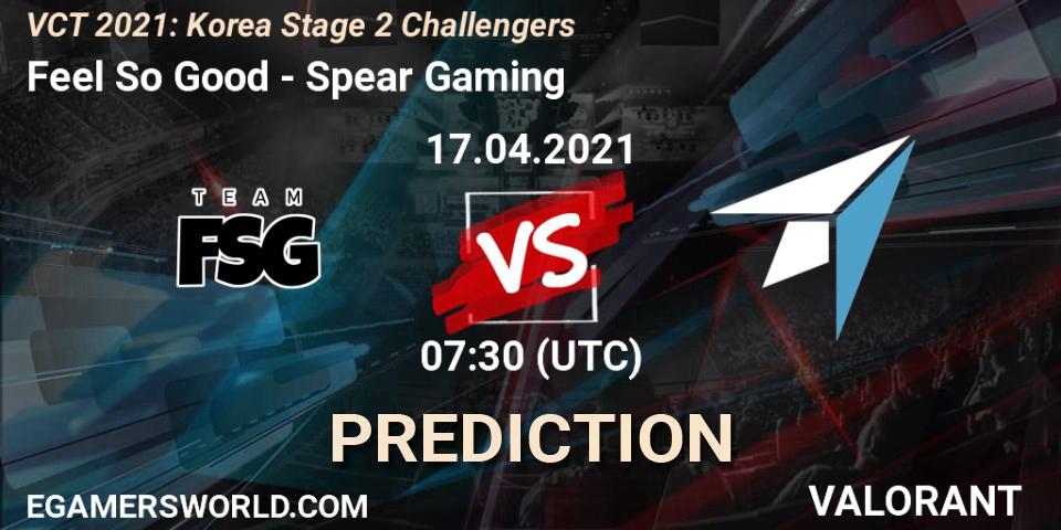 Feel So Good vs Spear Gaming: Betting TIp, Match Prediction. 17.04.2021 at 07:30. VALORANT, VCT 2021: Korea Stage 2 Challengers