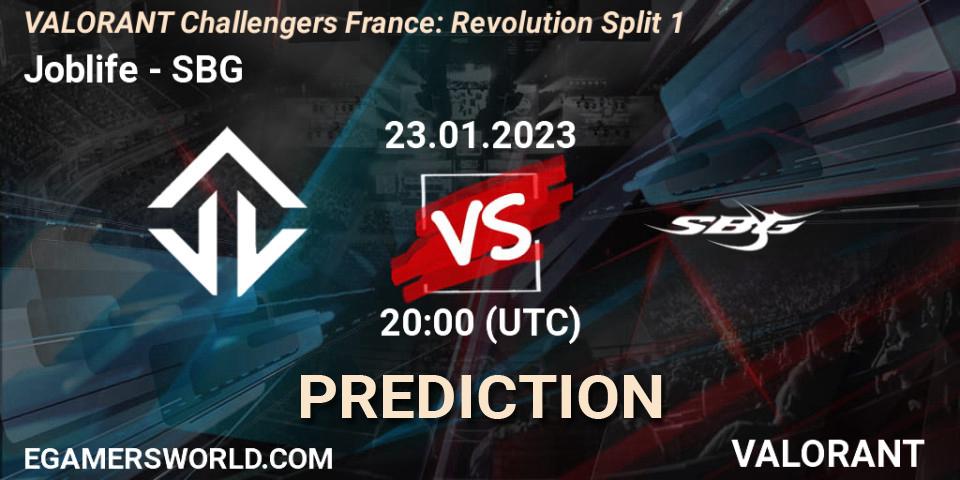 Joblife vs SBG: Betting TIp, Match Prediction. 23.01.23. VALORANT, VALORANT Challengers 2023 France: Revolution Split 1