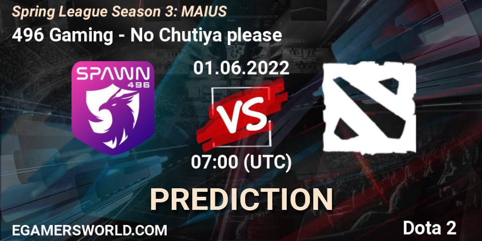 496 Gaming vs No Chutiya please: Betting TIp, Match Prediction. 01.06.2022 at 06:22. Dota 2, Spring League Season 3: MAIUS