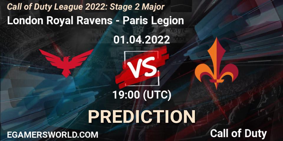 London Royal Ravens vs Paris Legion: Betting TIp, Match Prediction. 01.04.22. Call of Duty, Call of Duty League 2022: Stage 2 Major