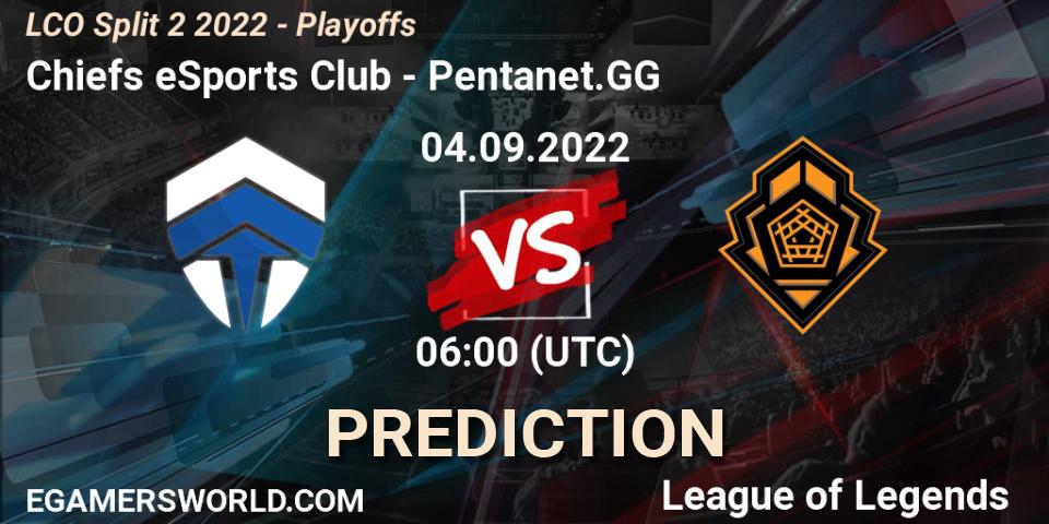 Chiefs eSports Club vs Pentanet.GG: Betting TIp, Match Prediction. 04.09.2022 at 06:00. LoL, LCO Split 2 2022 - Playoffs