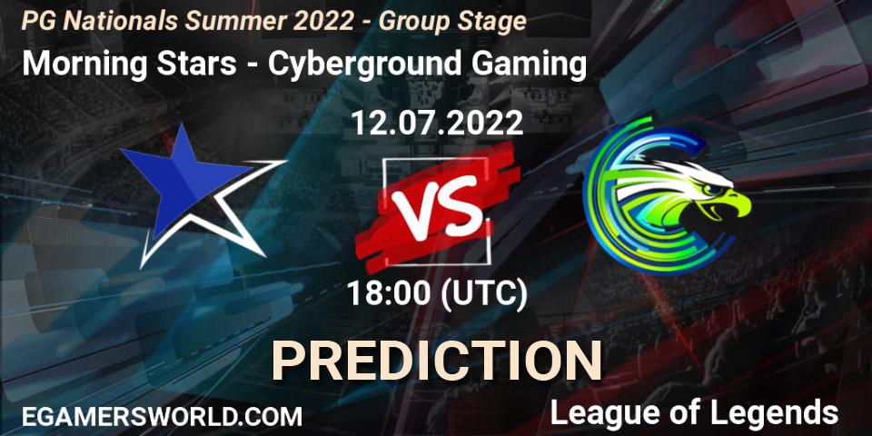 Morning Stars vs Cyberground Gaming: Betting TIp, Match Prediction. 12.07.22. LoL, PG Nationals Summer 2022 - Group Stage
