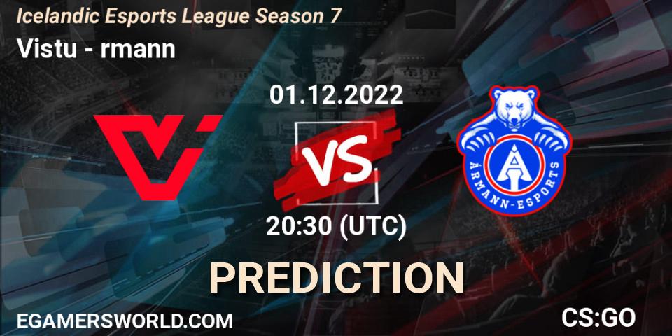 Viðstöðu vs Ármann: Betting TIp, Match Prediction. 01.12.22. CS2 (CS:GO), Icelandic Esports League Season 7
