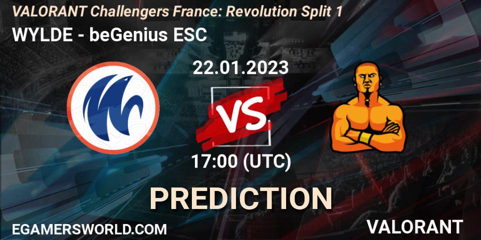WYLDE vs beGenius ESC: Betting TIp, Match Prediction. 22.01.23. VALORANT, VALORANT Challengers 2023 France: Revolution Split 1