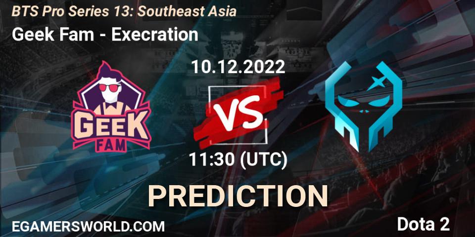 Geek Fam vs Execration: Betting TIp, Match Prediction. 10.12.22. Dota 2, BTS Pro Series 13: Southeast Asia