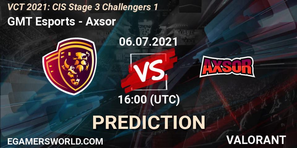 GMT Esports vs Axsor: Betting TIp, Match Prediction. 06.07.2021 at 16:00. VALORANT, VCT 2021: CIS Stage 3 Challengers 1