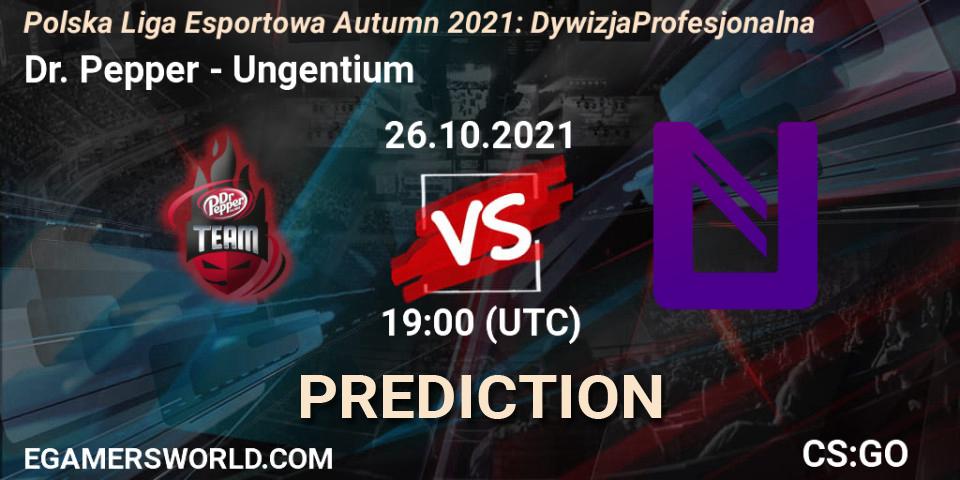 Dr. Pepper vs Ungentium: Betting TIp, Match Prediction. 26.10.2021 at 19:00. Counter-Strike (CS2), Polska Liga Esportowa Autumn 2021: Dywizja Profesjonalna