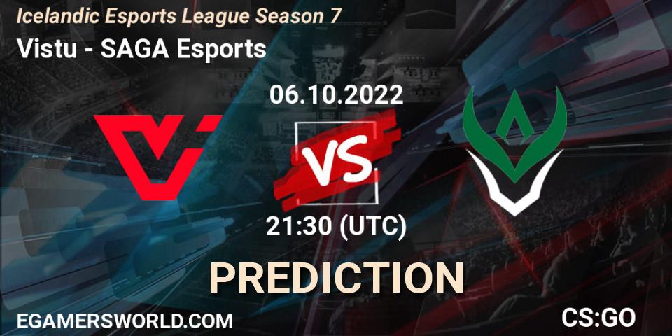 Viðstöðu vs SAGA Esports: Betting TIp, Match Prediction. 06.10.2022 at 21:30. Counter-Strike (CS2), Icelandic Esports League Season 7
