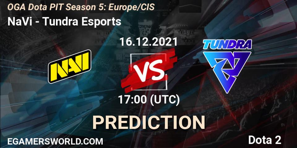NaVi vs Tundra Esports: Betting TIp, Match Prediction. 16.12.2021 at 17:49. Dota 2, OGA Dota PIT Season 5: Europe/CIS