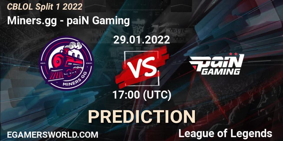 Miners.gg vs paiN Gaming: Betting TIp, Match Prediction. 29.01.2022 at 17:00. LoL, CBLOL Split 1 2022