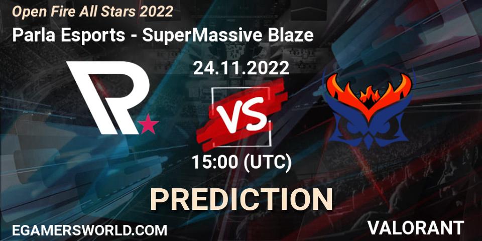 Parla Esports vs SuperMassive Blaze: Betting TIp, Match Prediction. 24.11.22. VALORANT, Open Fire All Stars 2022