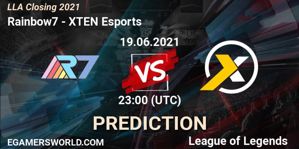 Rainbow7 vs XTEN Esports: Betting TIp, Match Prediction. 19.06.21. LoL, LLA Closing 2021