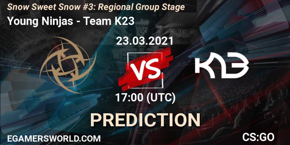 Young Ninjas vs Team K23: Betting TIp, Match Prediction. 23.03.2021 at 17:00. Counter-Strike (CS2), Snow Sweet Snow #3: Regional Group Stage