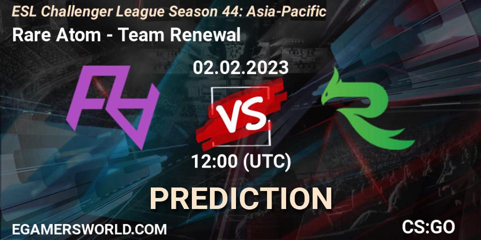 Rare Atom vs Team Renewal: Betting TIp, Match Prediction. 02.02.23. CS2 (CS:GO), ESL Challenger League Season 44: Asia-Pacific