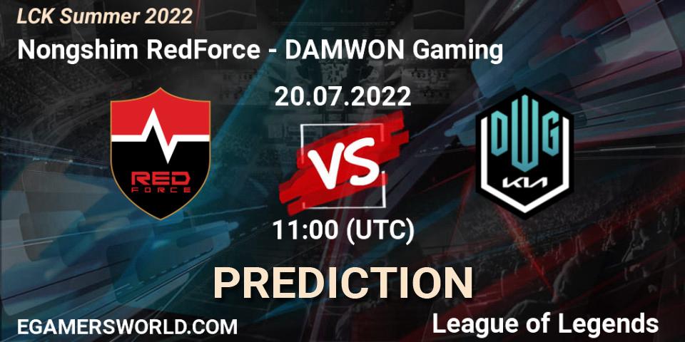Nongshim RedForce vs DAMWON Gaming: Betting TIp, Match Prediction. 20.07.2022 at 11:35. LoL, LCK Summer 2022