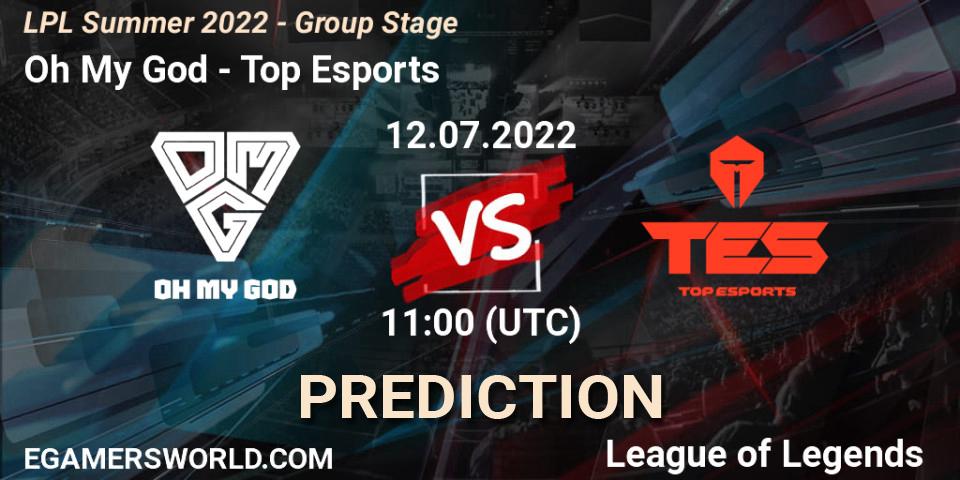 Oh My God vs Top Esports: Betting TIp, Match Prediction. 12.07.22. LoL, LPL Summer 2022 - Group Stage