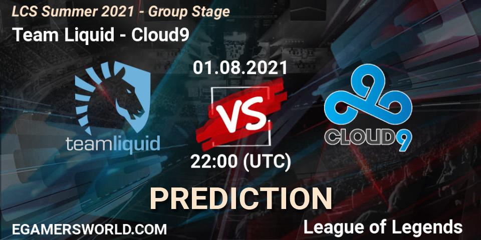 Team Liquid vs Cloud9: Betting TIp, Match Prediction. 01.08.2021 at 22:00. LoL, LCS Summer 2021 - Group Stage