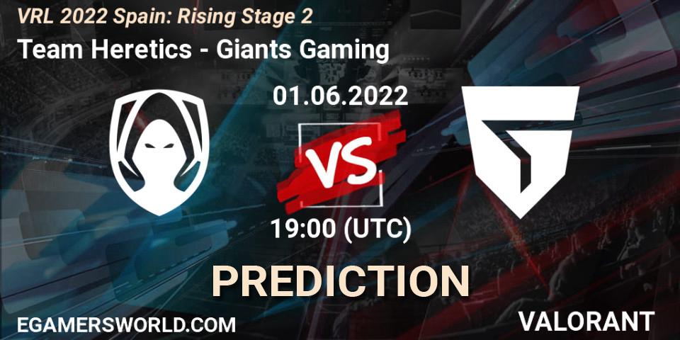 Team Heretics vs Giants Gaming: Betting TIp, Match Prediction. 01.06.2022 at 19:00. VALORANT, VRL 2022 Spain: Rising Stage 2
