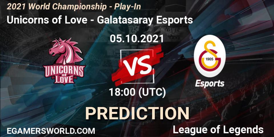 Unicorns of Love vs Galatasaray Esports: Betting TIp, Match Prediction. 05.10.21. LoL, 2021 World Championship - Play-In