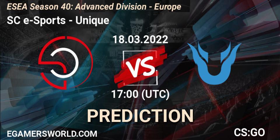 SC e-Sports vs Unique: Betting TIp, Match Prediction. 18.03.22. CS2 (CS:GO), ESEA Season 40: Advanced Division - Europe