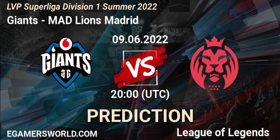 Giants vs MAD Lions Madrid: Betting TIp, Match Prediction. 09.06.22. LoL, LVP Superliga Division 1 Summer 2022