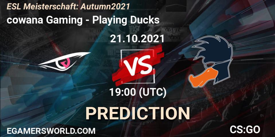 cowana Gaming vs Playing Ducks: Betting TIp, Match Prediction. 21.10.21. CS2 (CS:GO), ESL Meisterschaft: Autumn 2021
