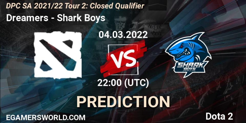 Dreamers vs Shark Boys: Betting TIp, Match Prediction. 04.03.2022 at 22:03. Dota 2, DPC SA 2021/22 Tour 2: Closed Qualifier