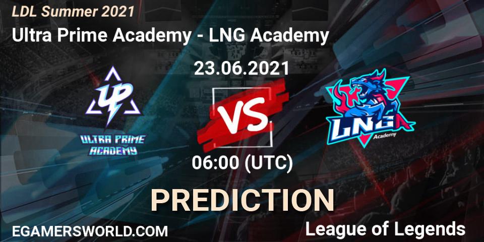 Ultra Prime Academy vs LNG Academy: Betting TIp, Match Prediction. 23.06.2021 at 06:00. LoL, LDL Summer 2021