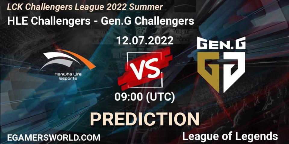 HLE Challengers vs Gen.G Challengers: Betting TIp, Match Prediction. 12.07.2022 at 09:00. LoL, LCK Challengers League 2022 Summer