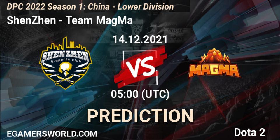 ShenZhen vs Team MagMa: Betting TIp, Match Prediction. 14.12.21. Dota 2, DPC 2022 Season 1: China - Lower Division