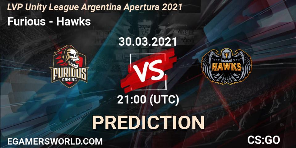 Furious vs Hawks: Betting TIp, Match Prediction. 30.03.21. CS2 (CS:GO), LVP Unity League Argentina Apertura 2021