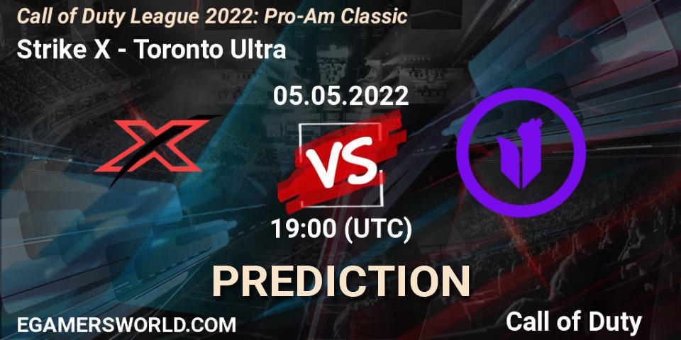Strike X vs Toronto Ultra: Betting TIp, Match Prediction. 05.05.2022 at 19:00. Call of Duty, Call of Duty League 2022: Pro-Am Classic