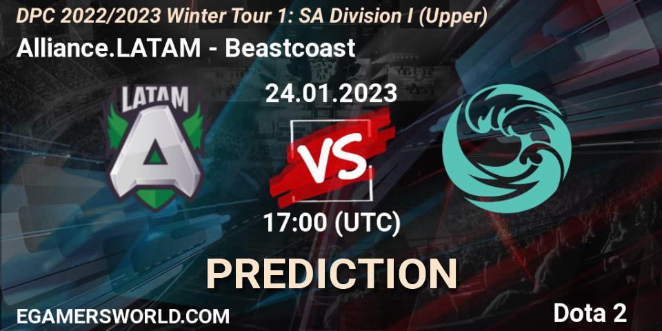 Alliance.LATAM vs Beastcoast: Betting TIp, Match Prediction. 24.01.2023 at 17:16. Dota 2, DPC 2022/2023 Winter Tour 1: SA Division I (Upper) 