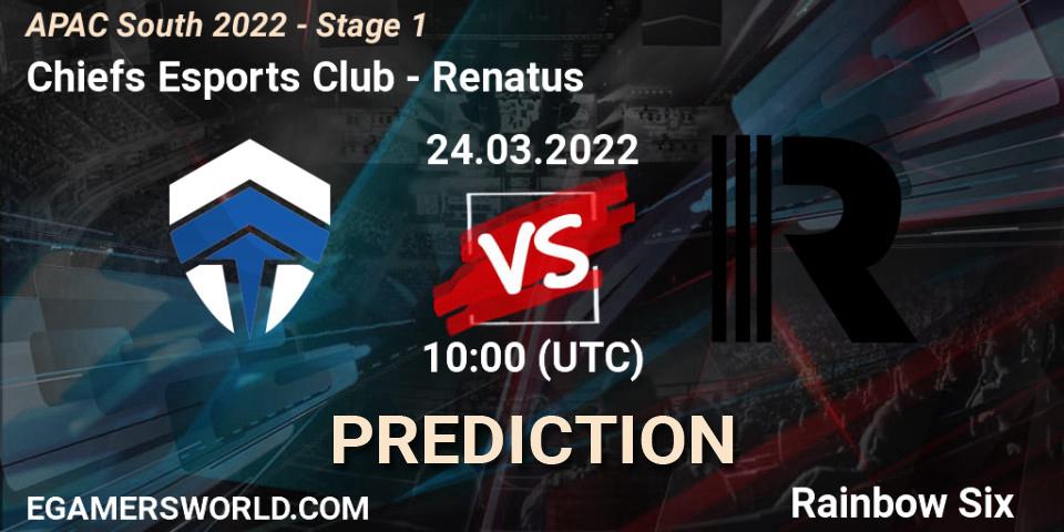 Chiefs Esports Club vs Renatus: Betting TIp, Match Prediction. 24.03.2022 at 10:00. Rainbow Six, APAC South 2022 - Stage 1