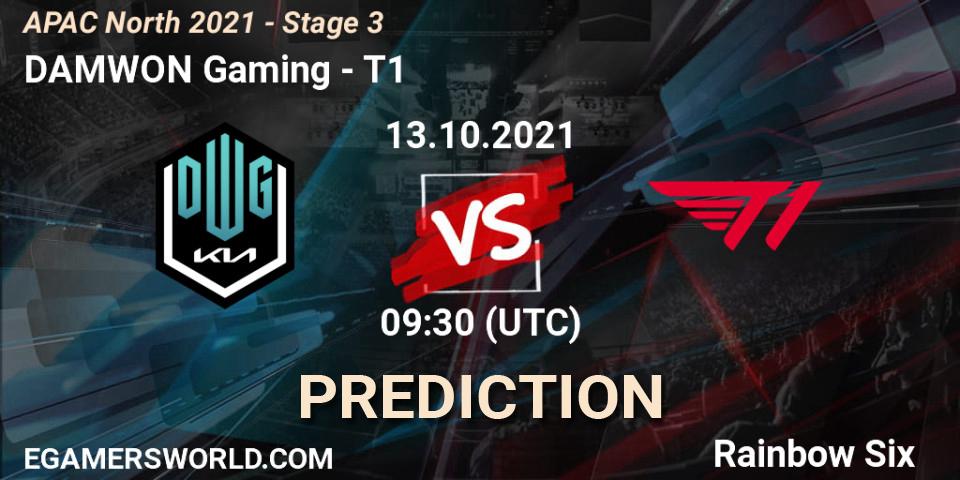 DAMWON Gaming vs T1: Betting TIp, Match Prediction. 13.10.2021 at 09:30. Rainbow Six, APAC North 2021 - Stage 3