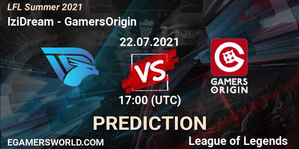 IziDream vs GamersOrigin: Betting TIp, Match Prediction. 22.07.2021 at 17:00. LoL, LFL Summer 2021