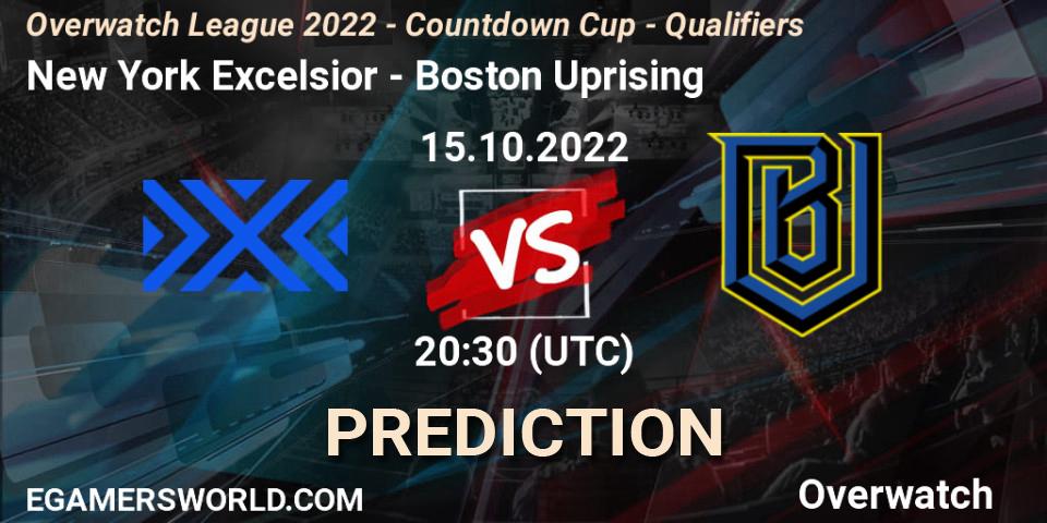 New York Excelsior vs Boston Uprising: Betting TIp, Match Prediction. 15.10.22. Overwatch, Overwatch League 2022 - Countdown Cup - Qualifiers