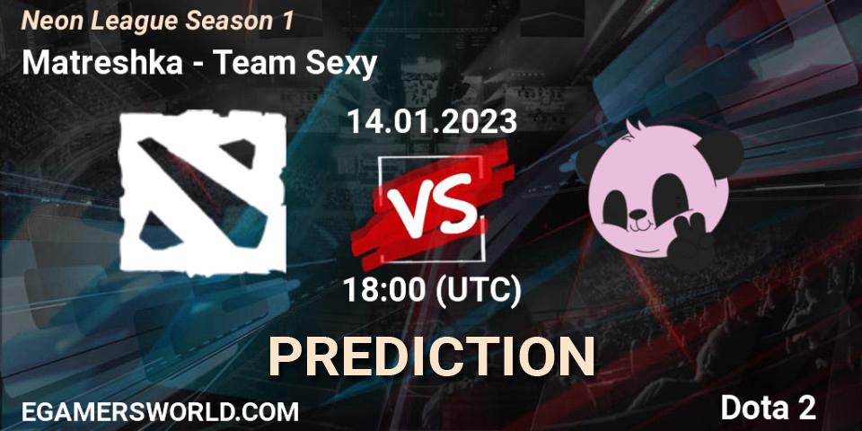 Matreshka vs Team Sexy: Betting TIp, Match Prediction. 15.01.2023 at 15:08. Dota 2, Neon League Season 1