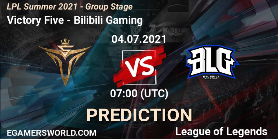 Victory Five vs Bilibili Gaming: Betting TIp, Match Prediction. 04.07.21. LoL, LPL Summer 2021 - Group Stage