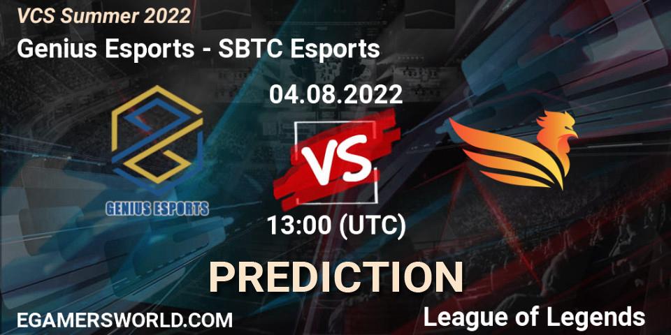 Genius Esports vs SBTC Esports: Betting TIp, Match Prediction. 04.08.22. LoL, VCS Summer 2022