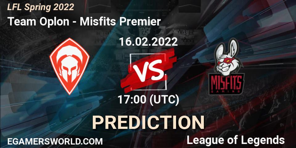 Team Oplon vs Misfits Premier: Betting TIp, Match Prediction. 16.02.22. LoL, LFL Spring 2022