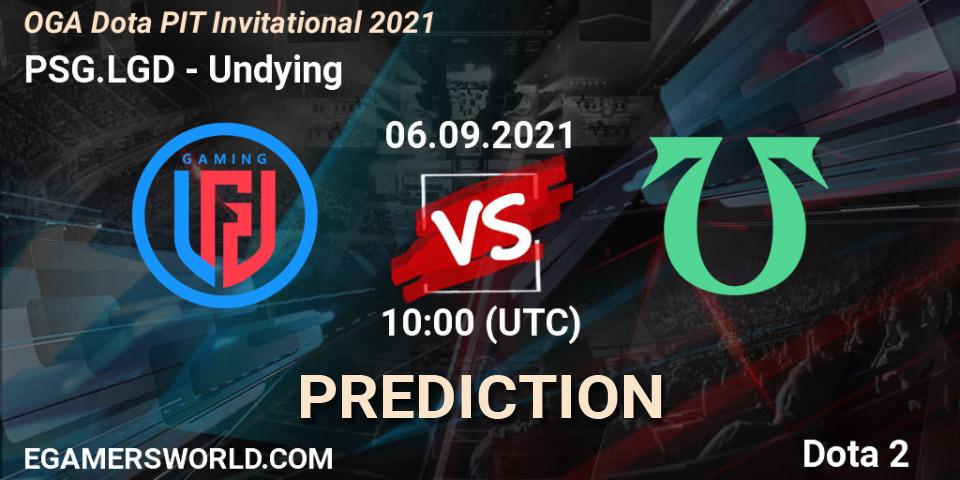 PSG.LGD vs Undying: Betting TIp, Match Prediction. 06.09.2021 at 10:10. Dota 2, OGA Dota PIT Invitational 2021
