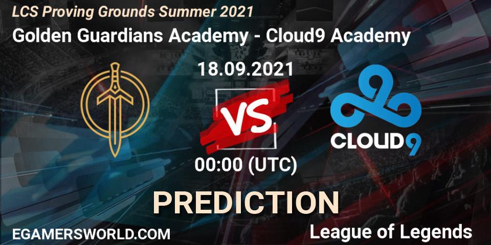 Golden Guardians Academy vs Cloud9 Academy: Betting TIp, Match Prediction. 18.09.21. LoL, LCS Proving Grounds Summer 2021