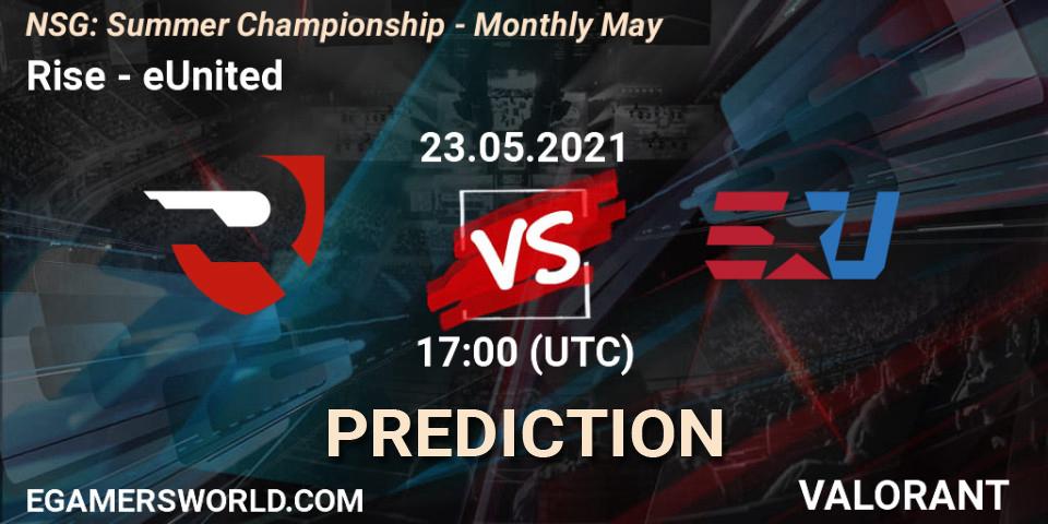 Rise vs eUnited: Betting TIp, Match Prediction. 23.05.2021 at 17:00. VALORANT, NSG: Summer Championship - Monthly May