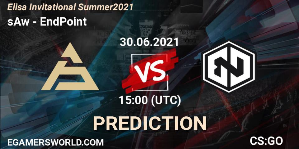 sAw vs EndPoint: Betting TIp, Match Prediction. 30.06.2021 at 15:00. Counter-Strike (CS2), Elisa Invitational Summer 2021