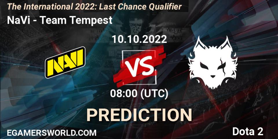 NaVi vs Team Tempest: Betting TIp, Match Prediction. 10.10.2022 at 09:20. Dota 2, The International 2022: Last Chance Qualifier
