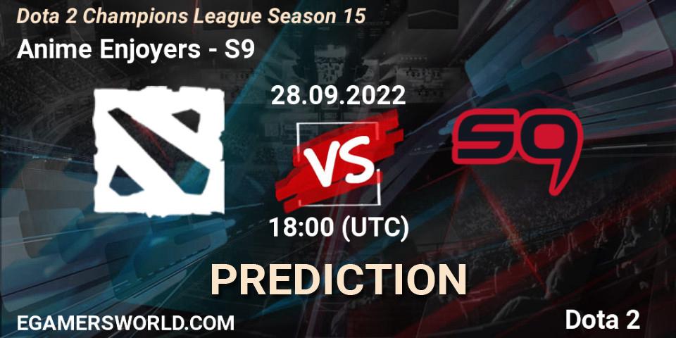 Anime Enjoyers vs S9: Betting TIp, Match Prediction. 28.09.22. Dota 2, Dota 2 Champions League Season 15