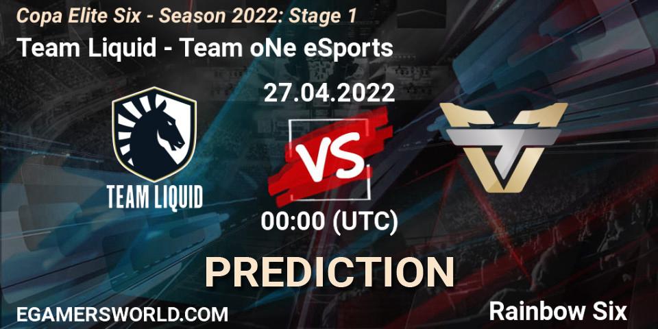 Team Liquid vs Team oNe eSports: Betting TIp, Match Prediction. 27.04.2022 at 00:00. Rainbow Six, Copa Elite Six - Season 2022: Stage 1
