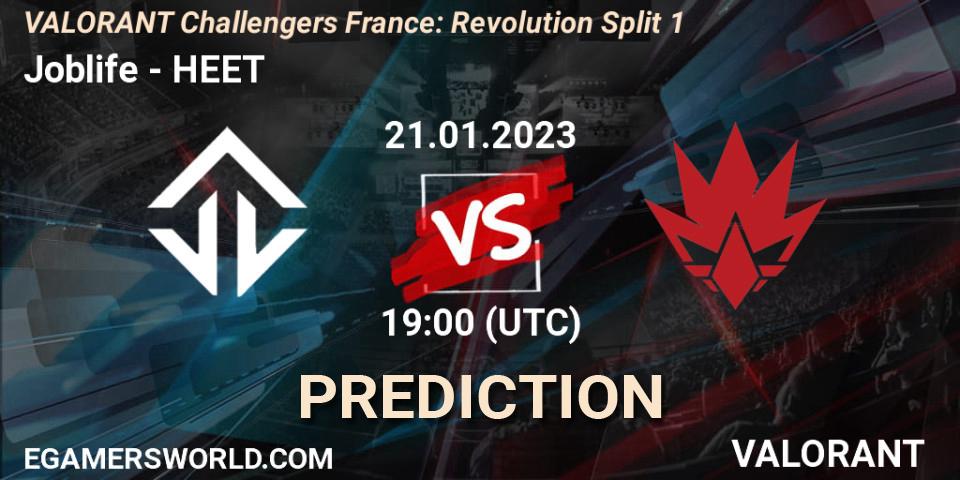 Joblife vs HEET: Betting TIp, Match Prediction. 21.01.23. VALORANT, VALORANT Challengers 2023 France: Revolution Split 1