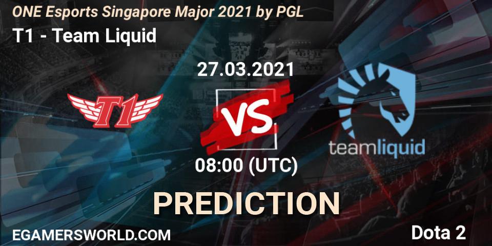 T1 vs Team Liquid: Betting TIp, Match Prediction. 27.03.2021 at 09:26. Dota 2, ONE Esports Singapore Major 2021